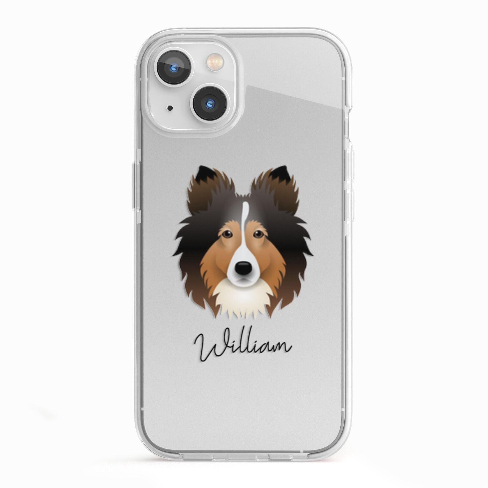 Shetland Sheepdog Personalised iPhone 13 TPU Impact Case with White Edges