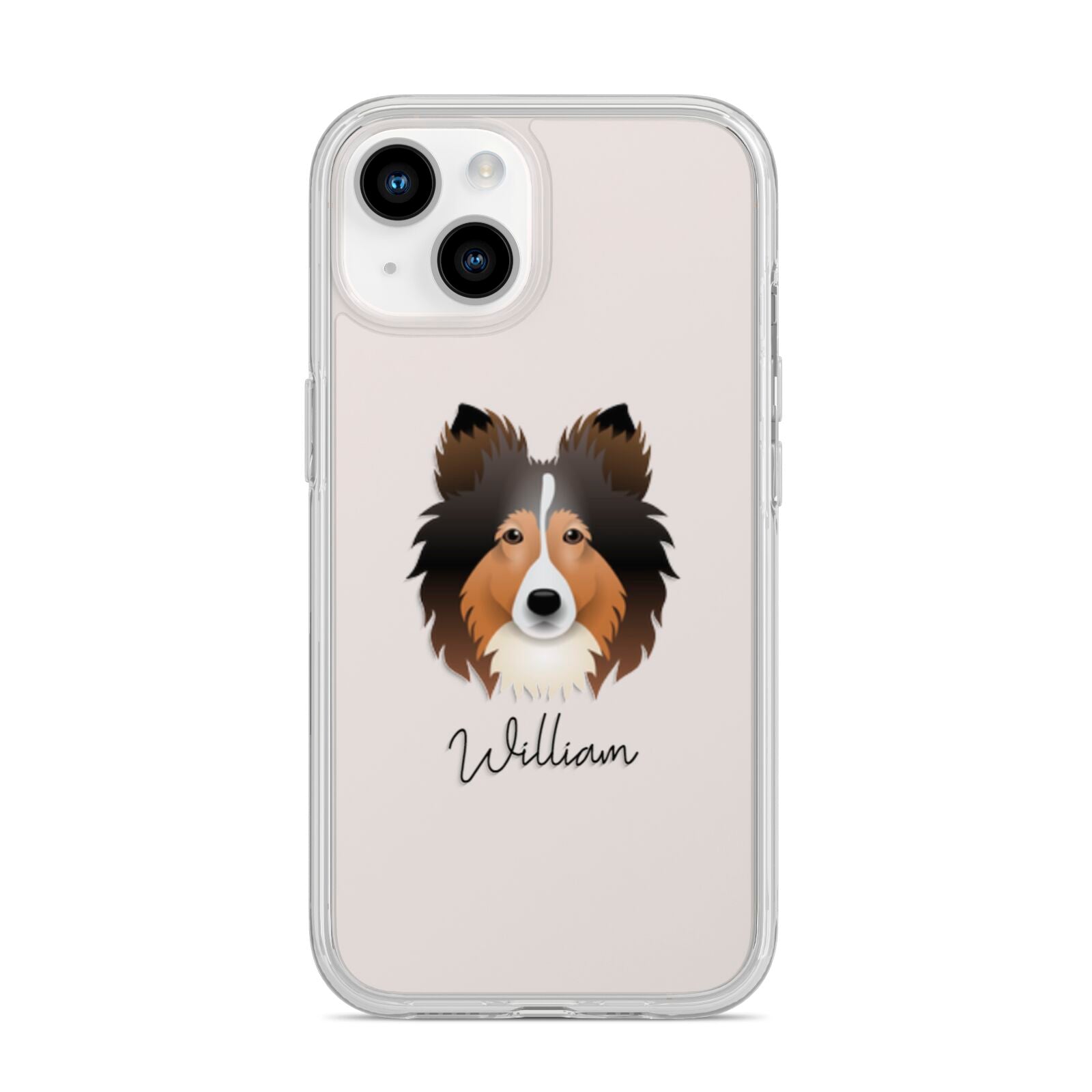 Shetland Sheepdog Personalised iPhone 14 Clear Tough Case Starlight