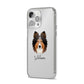 Shetland Sheepdog Personalised iPhone 14 Pro Max Clear Tough Case Silver Angled Image