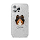 Shetland Sheepdog Personalised iPhone 14 Pro Max Glitter Tough Case Silver