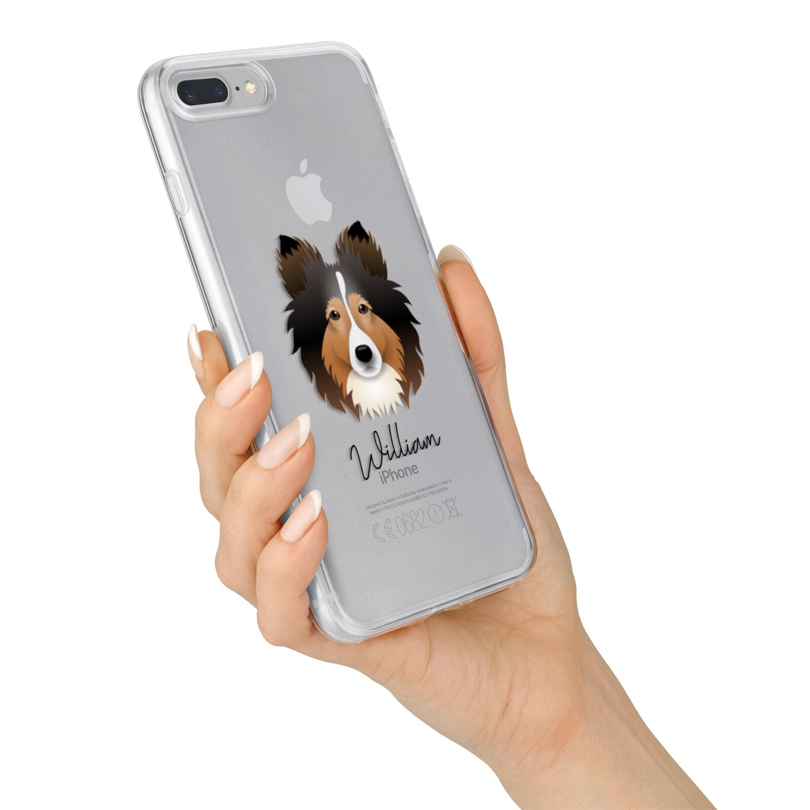 Shetland Sheepdog Personalised iPhone 7 Plus Bumper Case on Silver iPhone Alternative Image