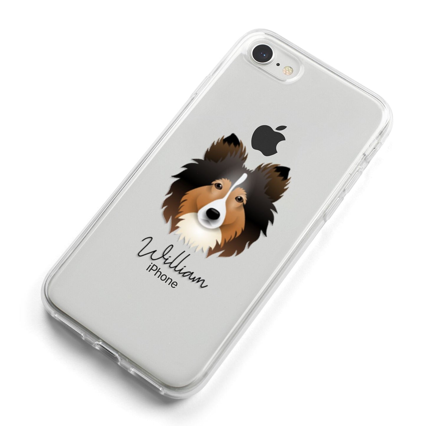 Shetland Sheepdog Personalised iPhone 8 Bumper Case on Silver iPhone Alternative Image