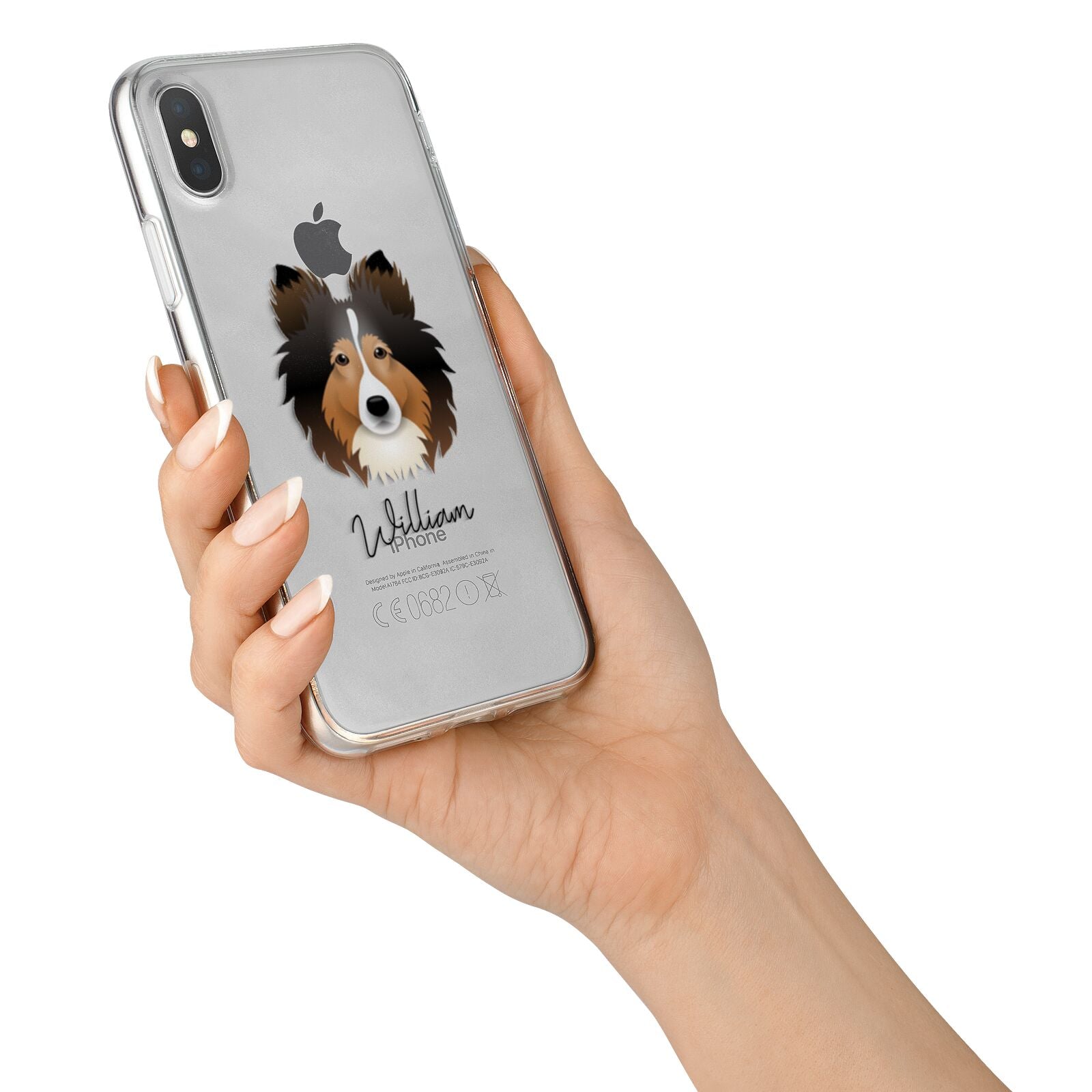 Shetland Sheepdog Personalised iPhone X Bumper Case on Silver iPhone Alternative Image 2