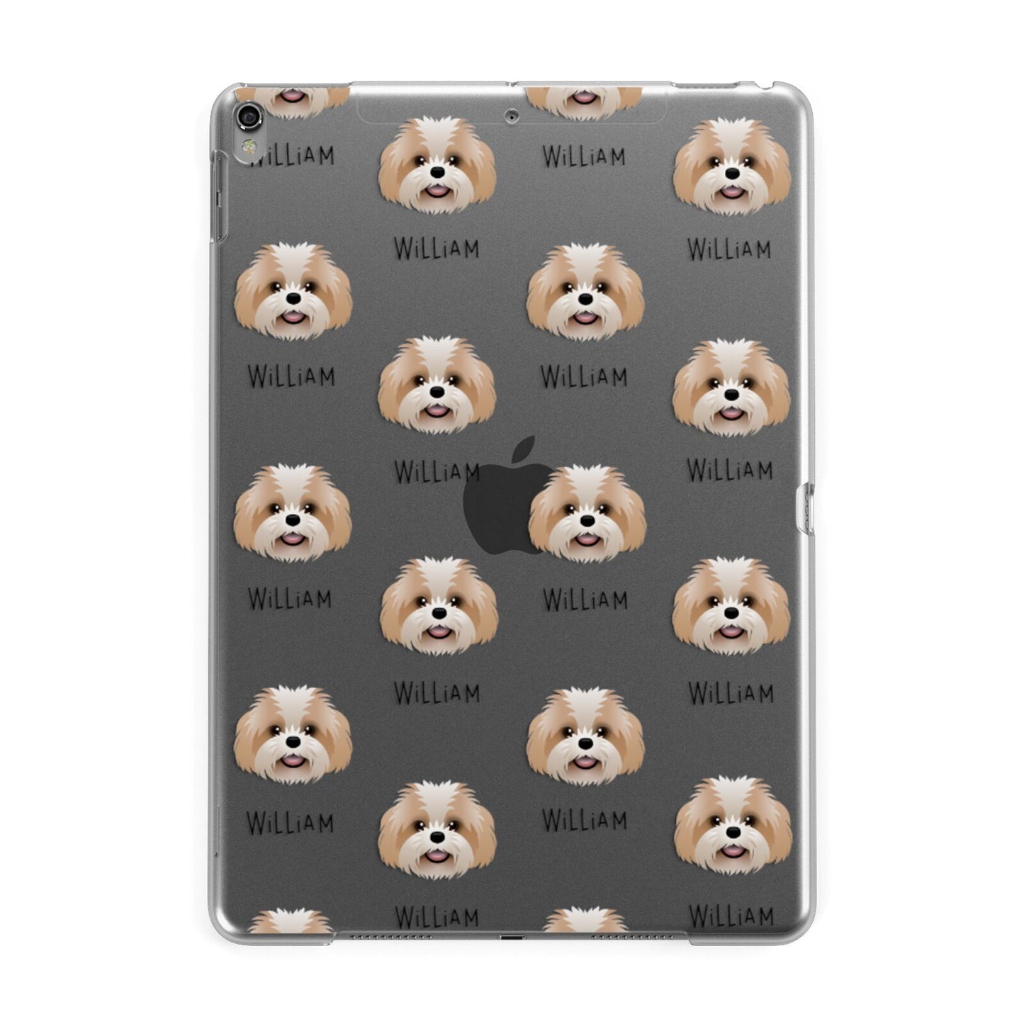 Shih Poo Icon with Name Apple iPad Grey Case