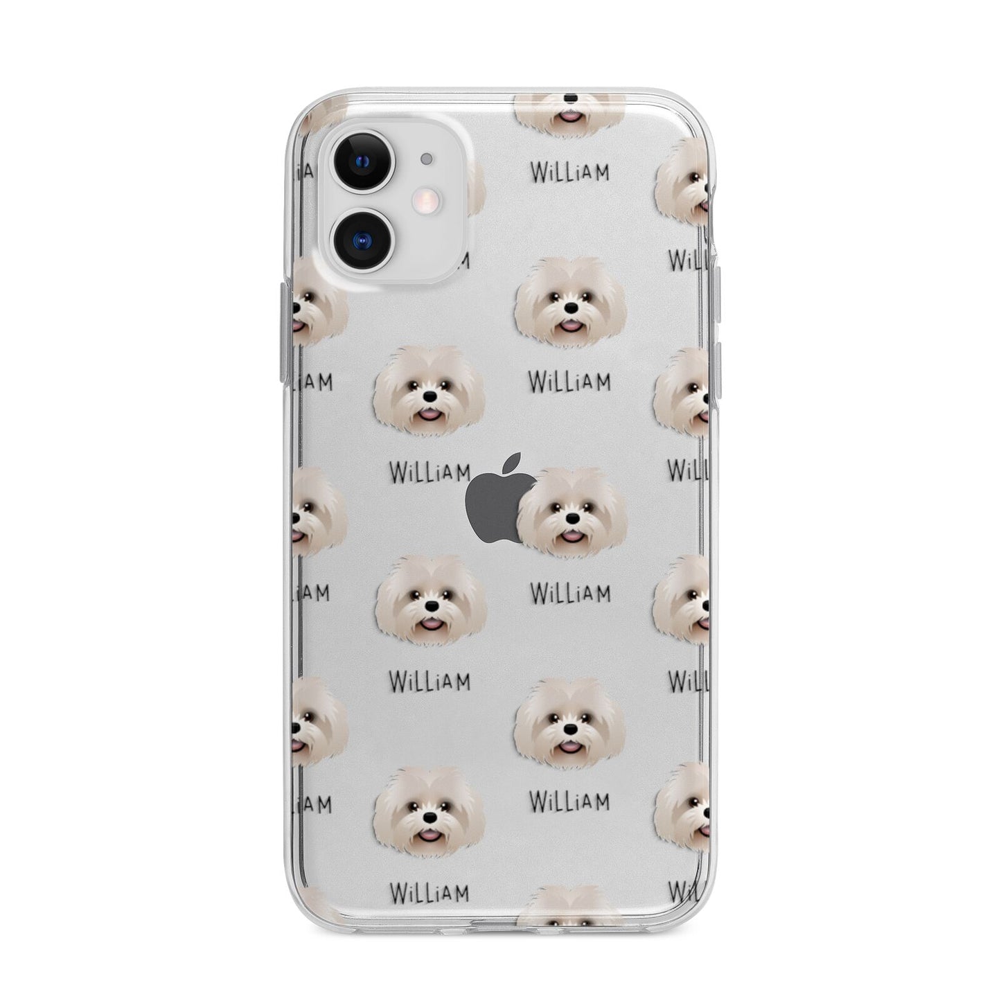 Shih Poo Icon with Name Apple iPhone 11 in White with Bumper Case