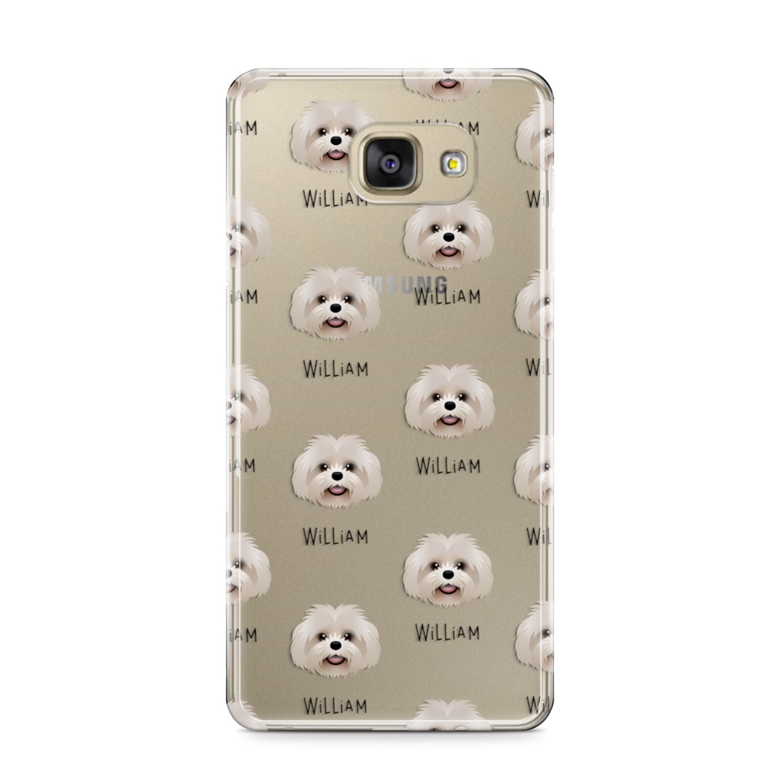 Shih Poo Icon with Name Samsung Galaxy A9 2016 Case on gold phone