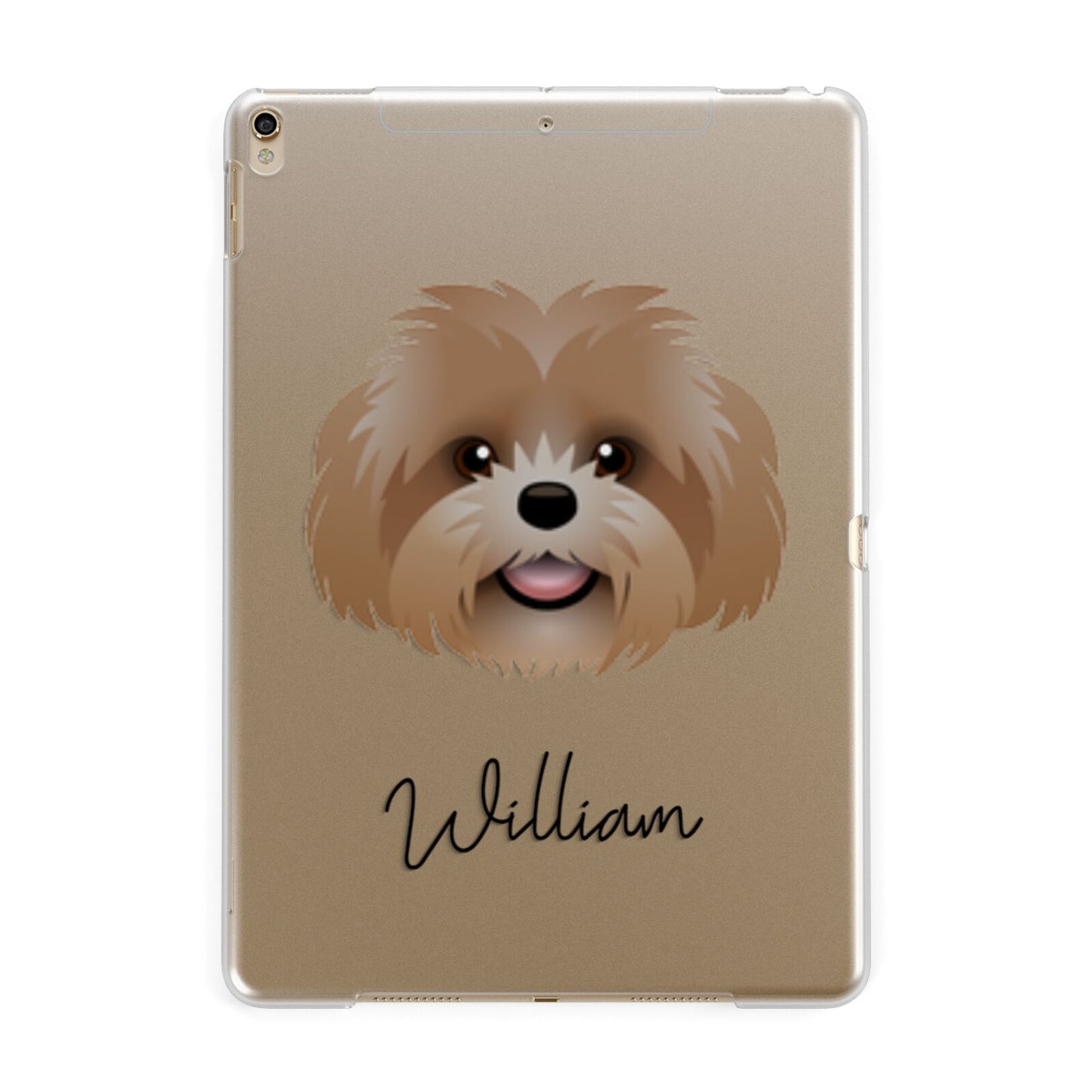 Shih Poo Personalised Apple iPad Gold Case