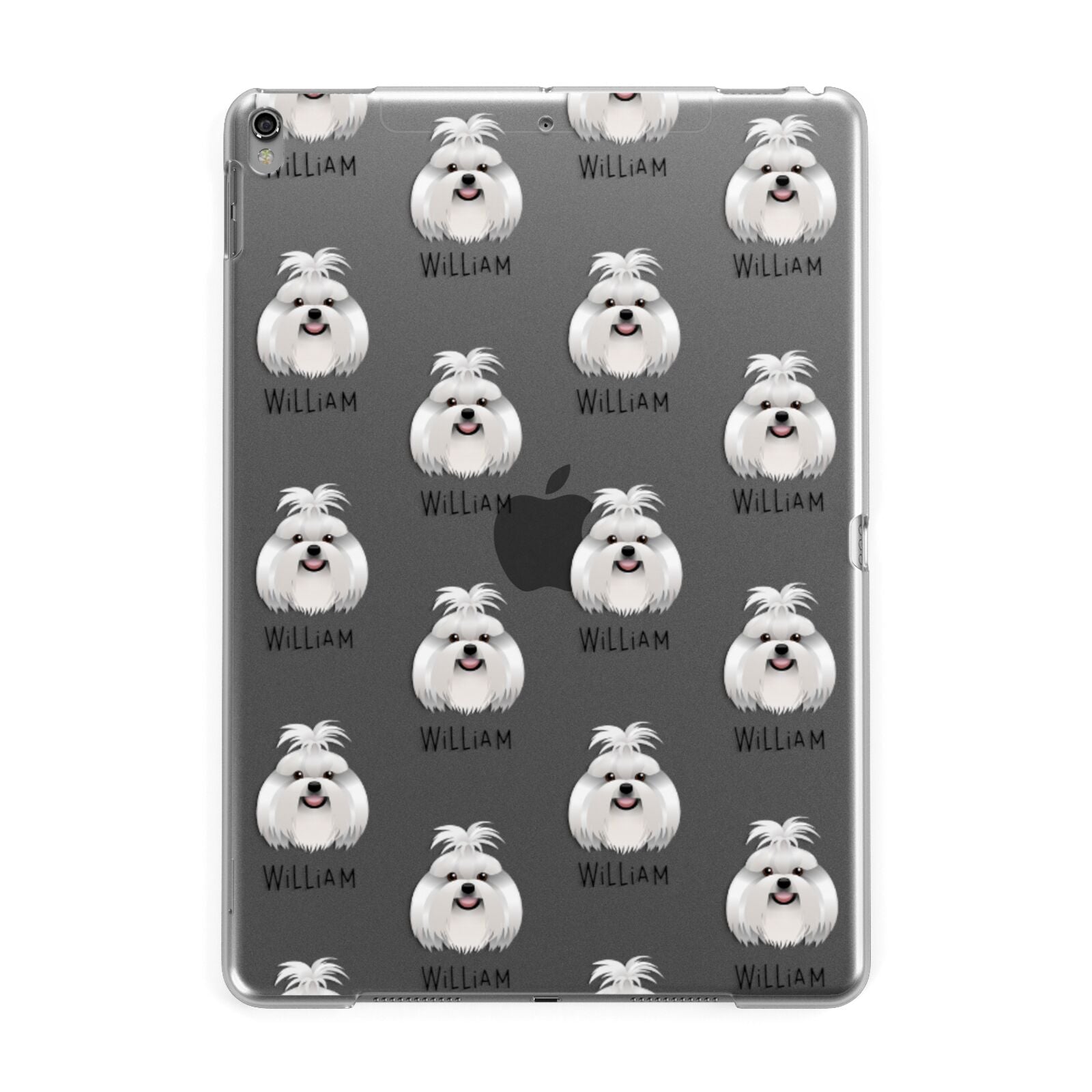 Shih Tzu Icon with Name Apple iPad Grey Case