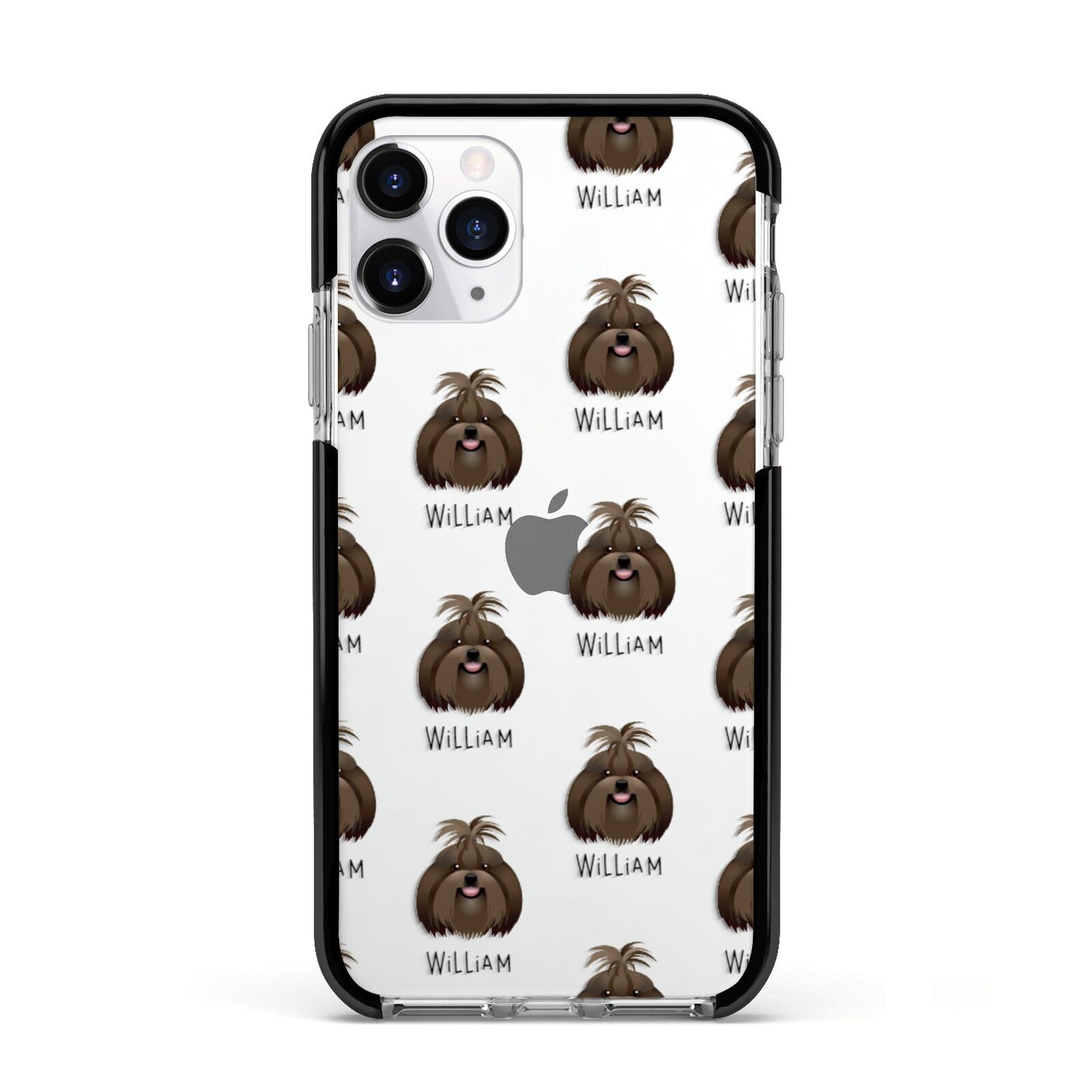 Shih Tzu Icon with Name Apple iPhone 11 Pro in Silver with Black Impact Case