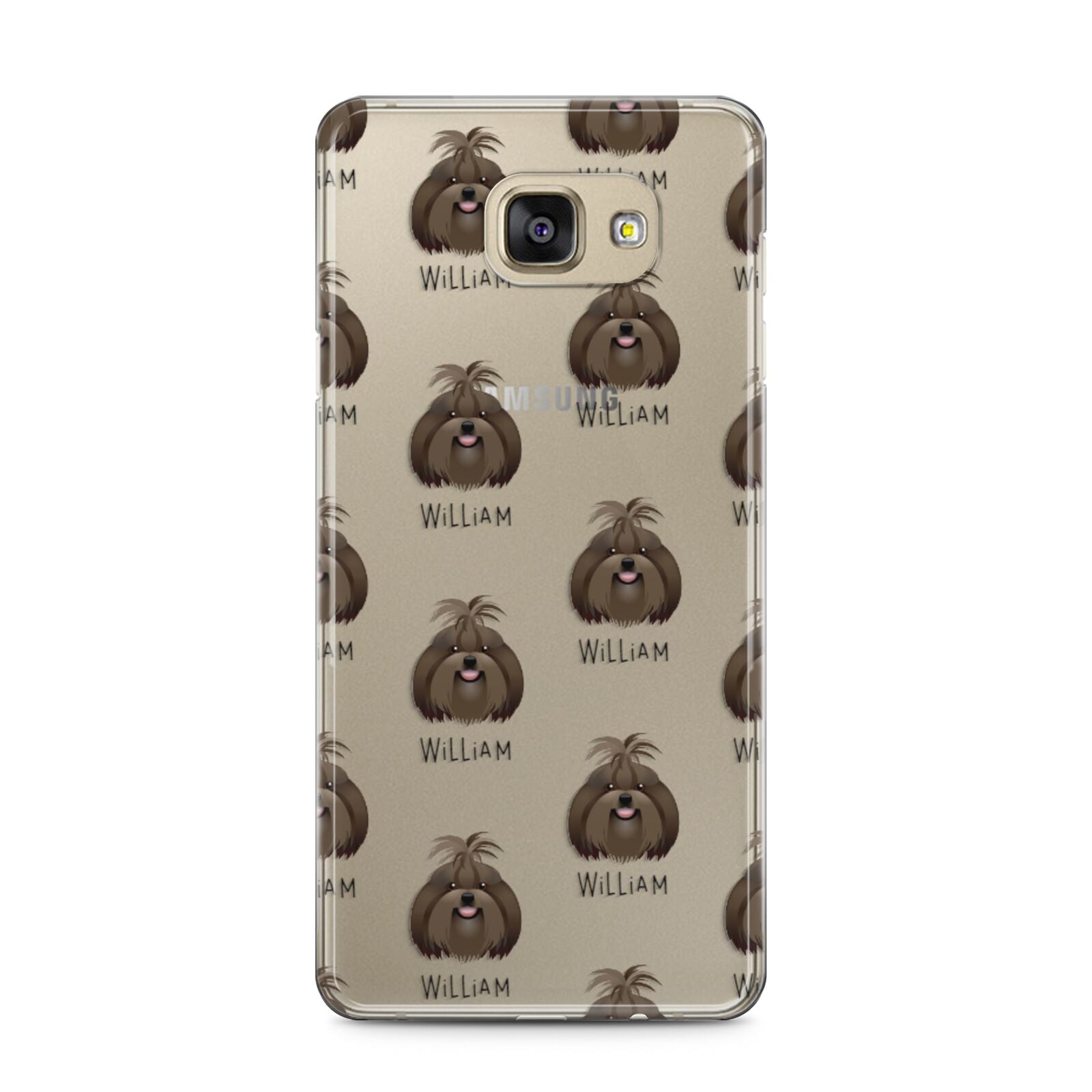 Shih Tzu Icon with Name Samsung Galaxy A5 2016 Case on gold phone