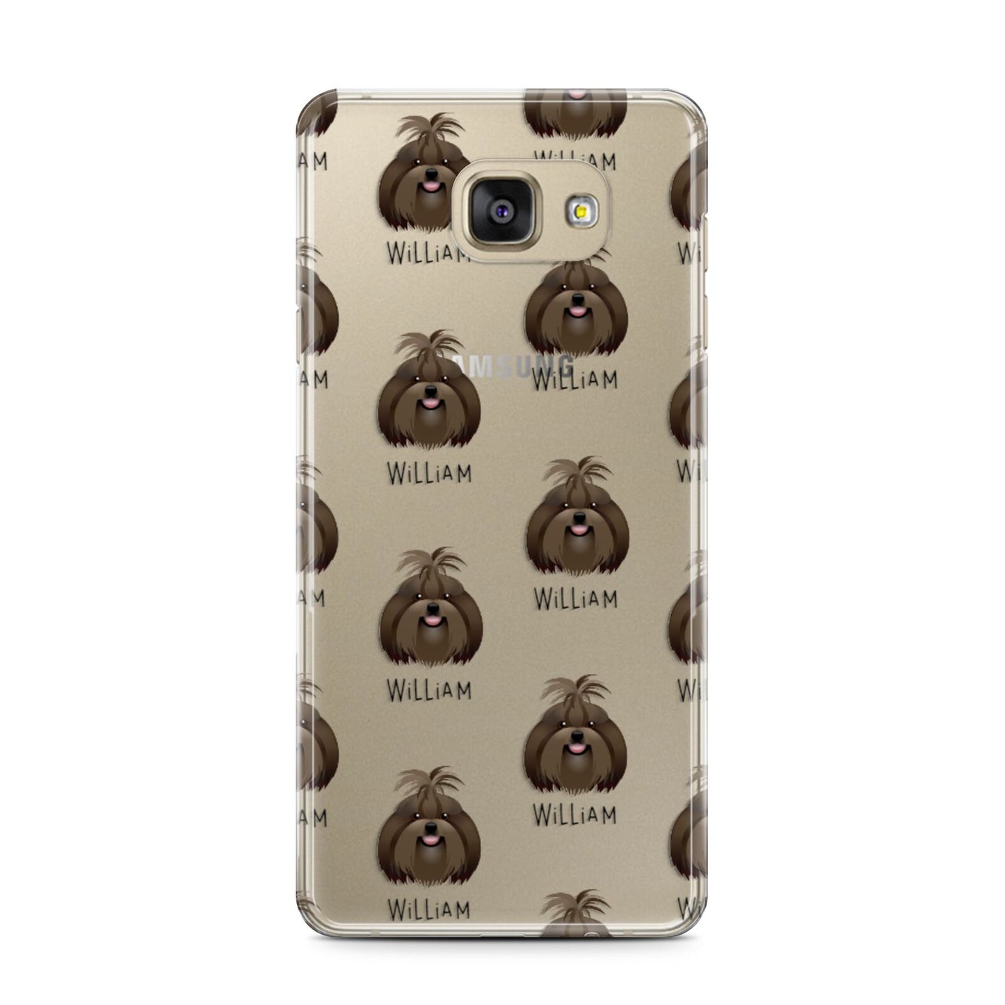 Shih Tzu Icon with Name Samsung Galaxy A7 2016 Case on gold phone