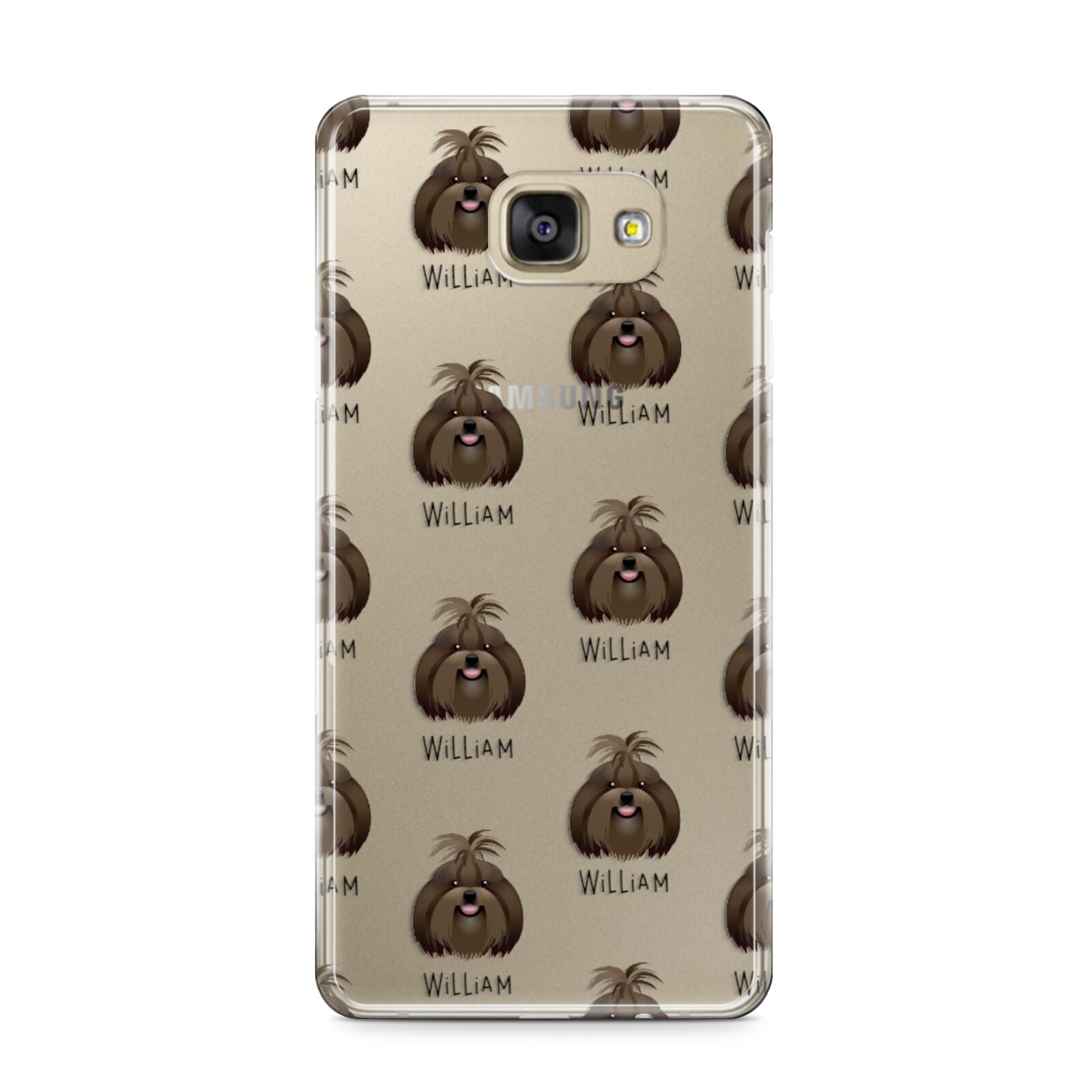 Shih Tzu Icon with Name Samsung Galaxy A9 2016 Case on gold phone