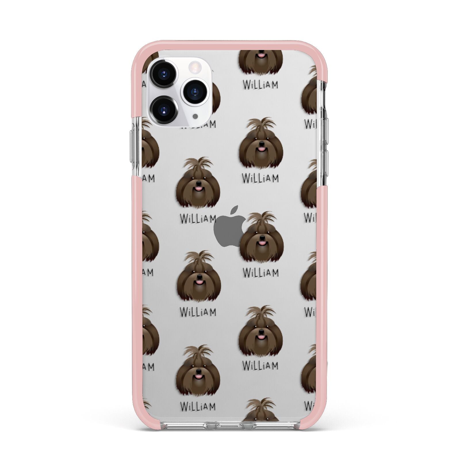 Shih Tzu Icon with Name iPhone 11 Pro Max Impact Pink Edge Case