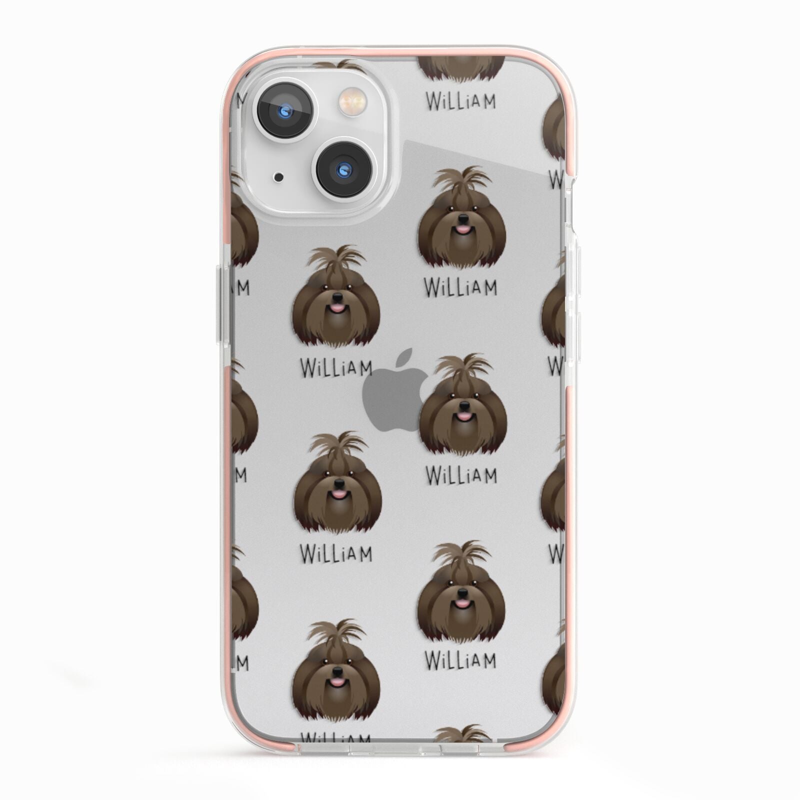 Shih Tzu Icon with Name iPhone 13 TPU Impact Case with Pink Edges