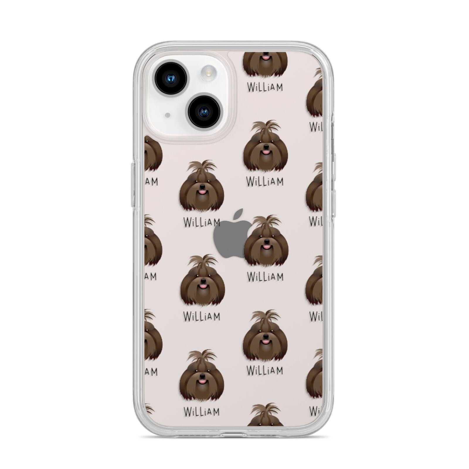 Shih Tzu Icon with Name iPhone 14 Clear Tough Case Starlight