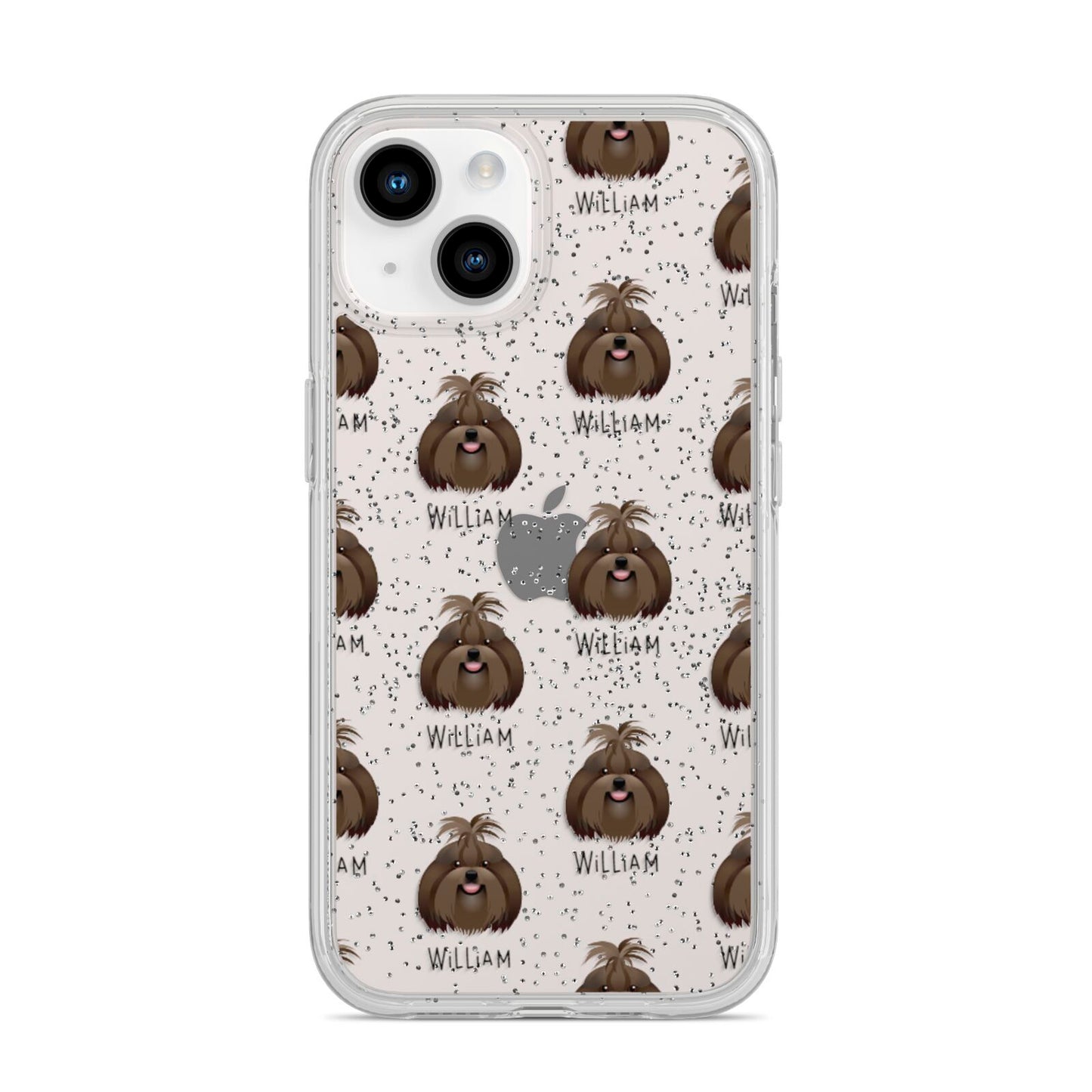 Shih Tzu Icon with Name iPhone 14 Glitter Tough Case Starlight