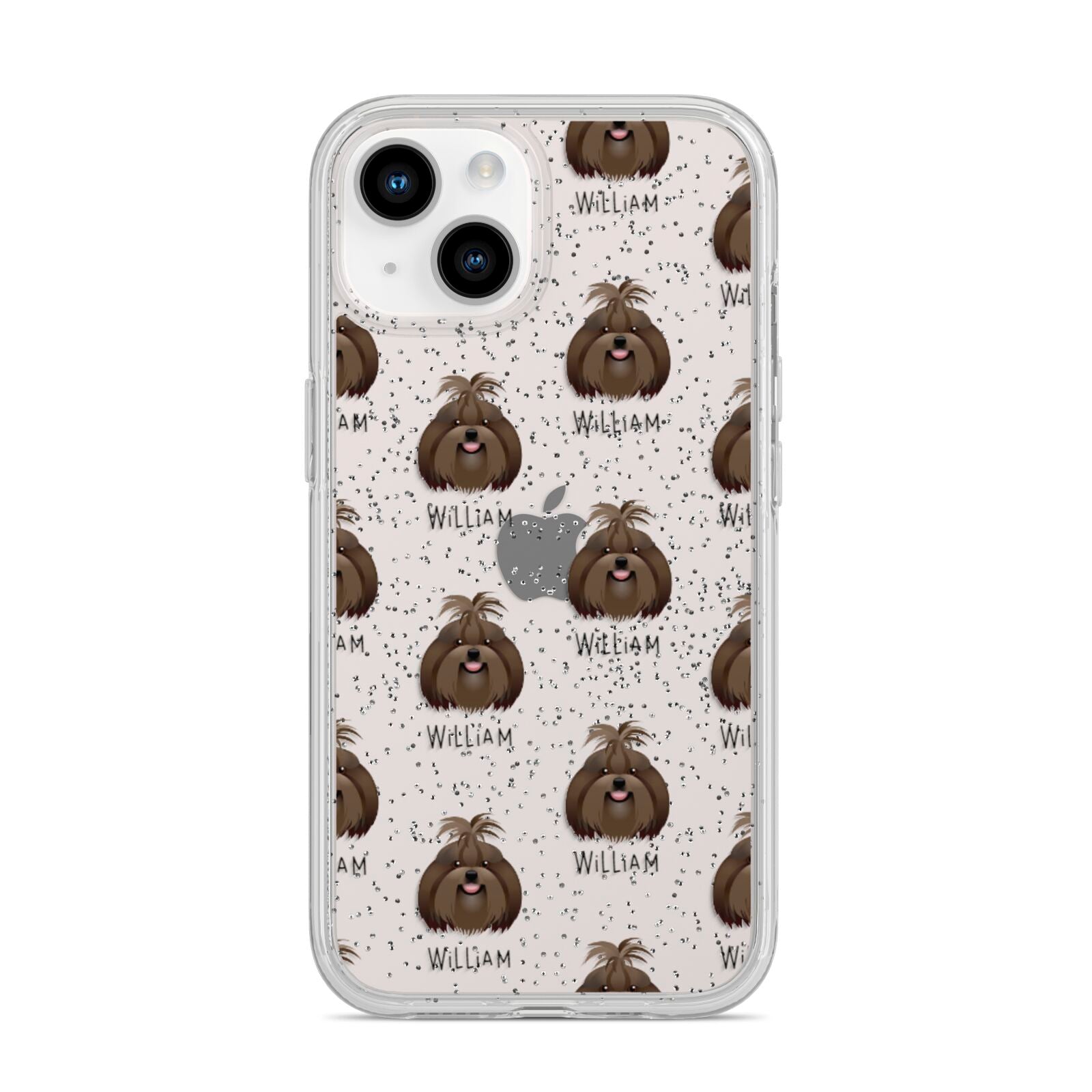 Shih Tzu Icon with Name iPhone 14 Glitter Tough Case Starlight