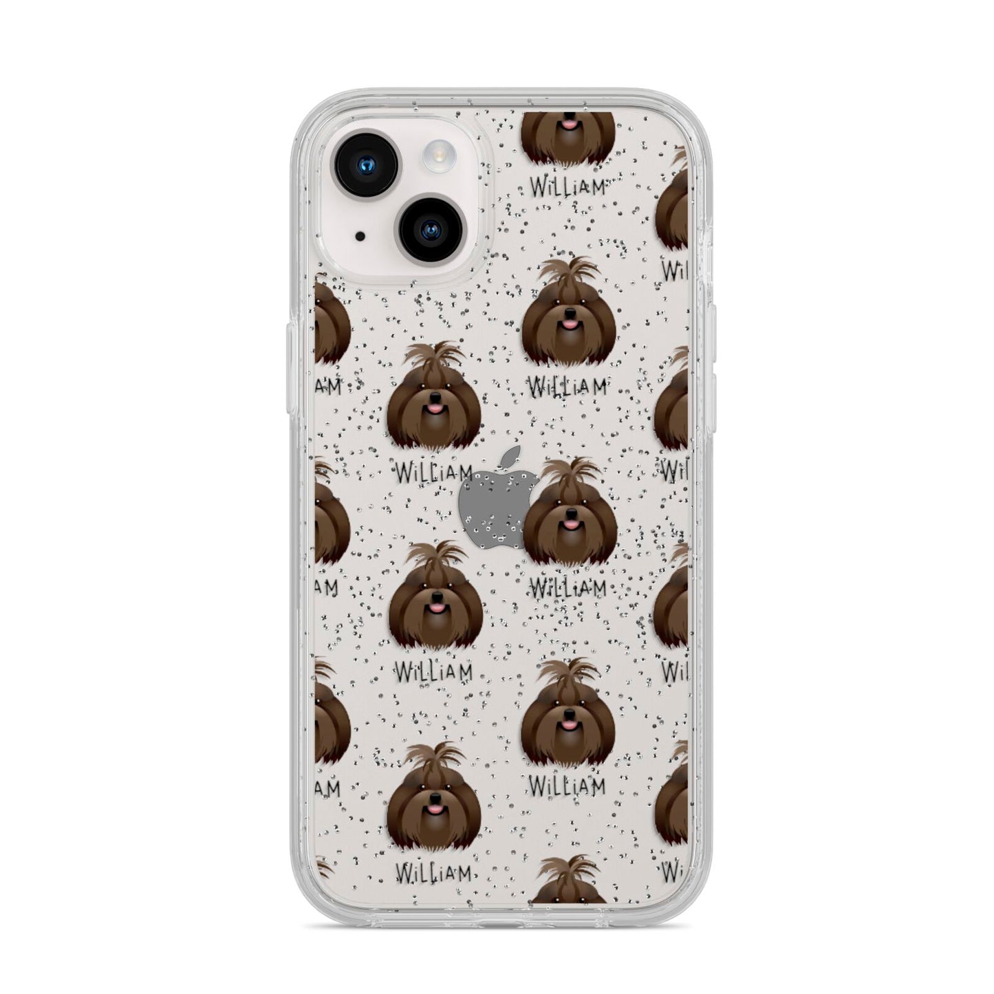 Shih Tzu Icon with Name iPhone 14 Plus Glitter Tough Case Starlight