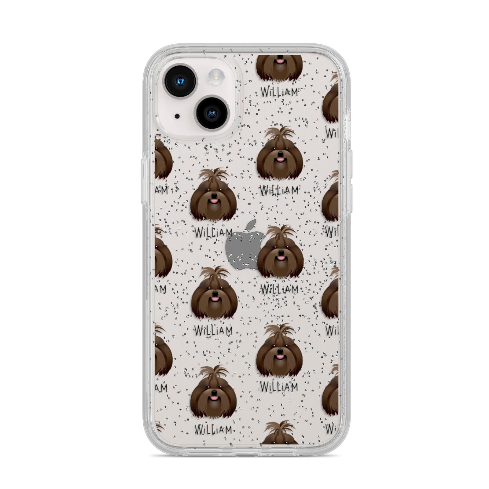 Shih Tzu Icon with Name iPhone 14 Plus Glitter Tough Case Starlight