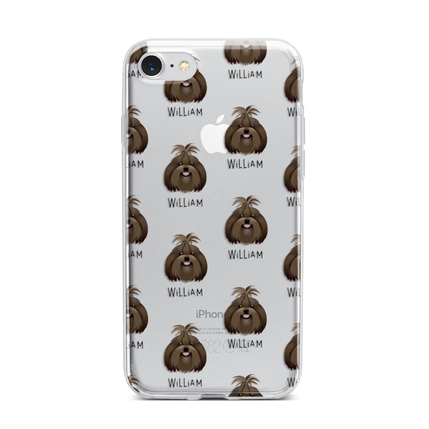 Shih Tzu Icon with Name iPhone 7 Bumper Case on Silver iPhone