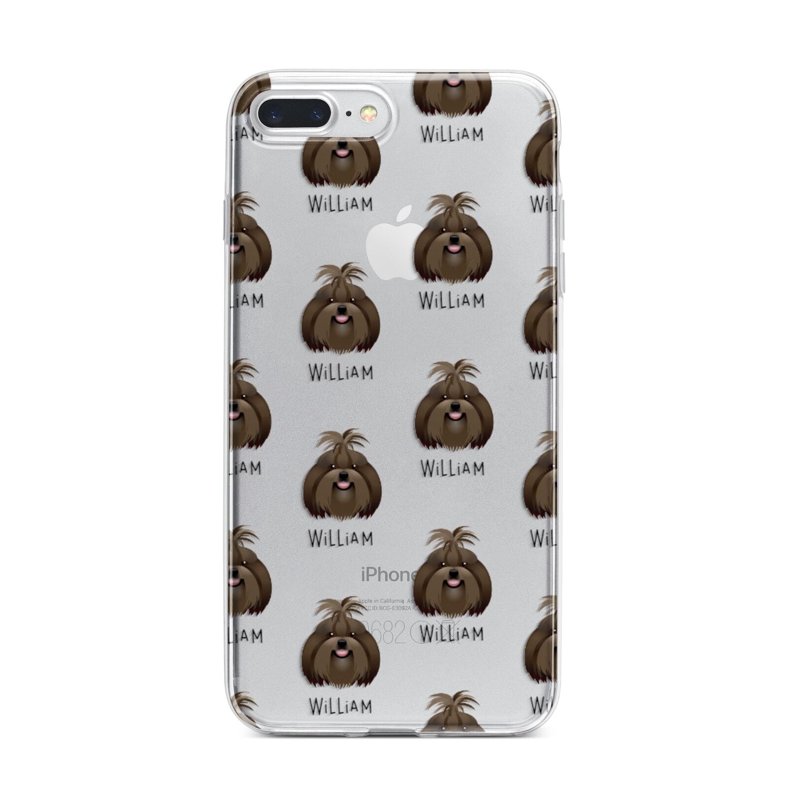 Shih Tzu Icon with Name iPhone 7 Plus Bumper Case on Silver iPhone