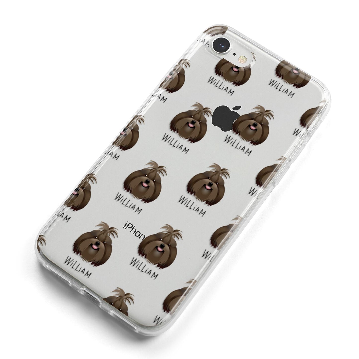 Shih Tzu Icon with Name iPhone 8 Bumper Case on Silver iPhone Alternative Image