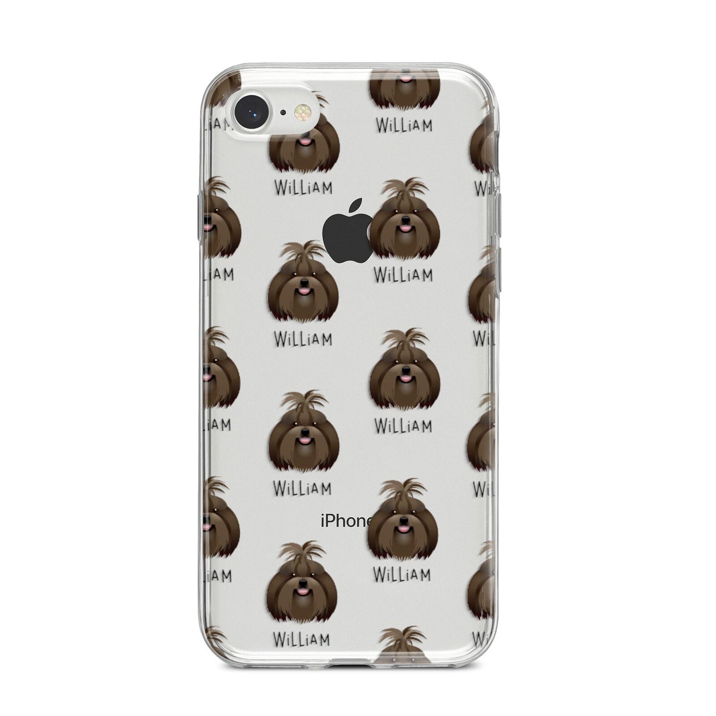 Shih Tzu Icon with Name iPhone 8 Bumper Case on Silver iPhone