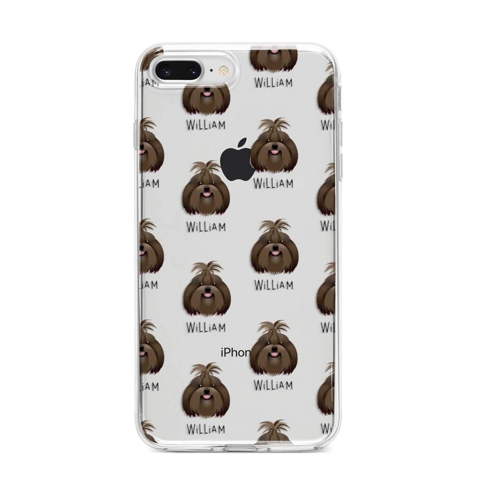 Shih Tzu Icon with Name iPhone 8 Plus Bumper Case on Silver iPhone