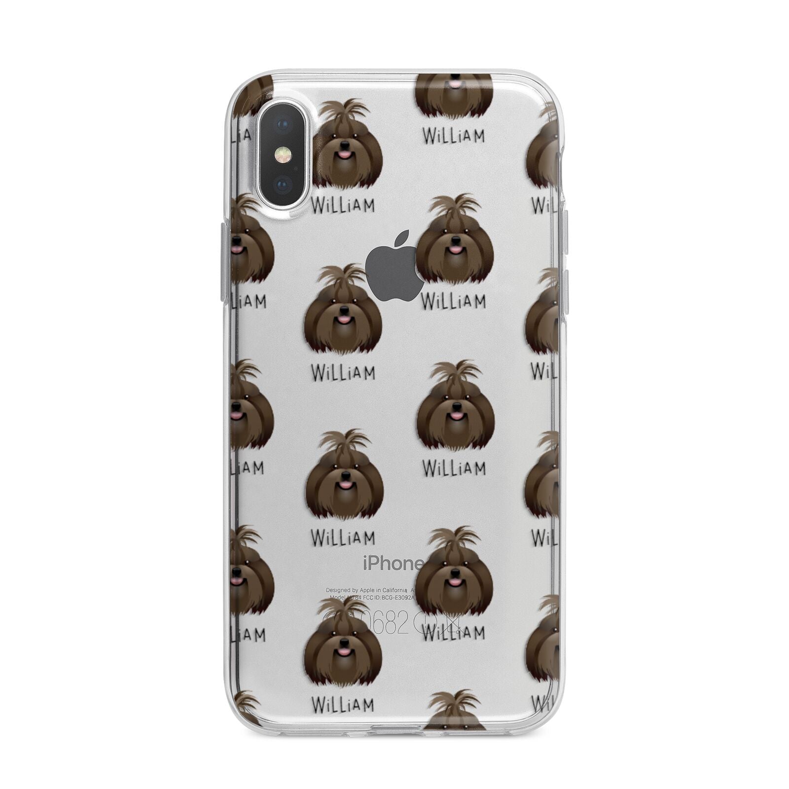 Shih Tzu Icon with Name iPhone X Bumper Case on Silver iPhone Alternative Image 1