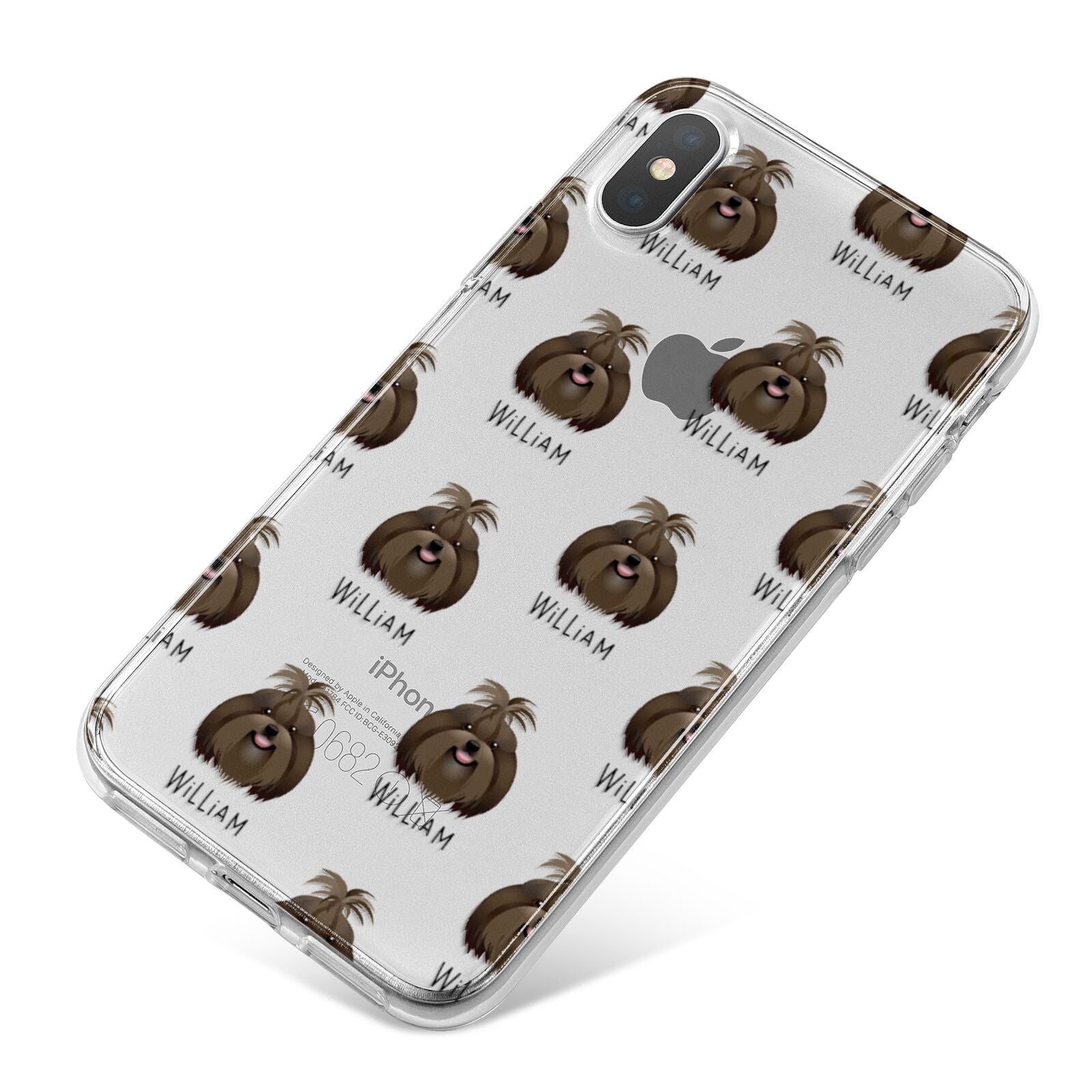 Shih Tzu Icon with Name iPhone X Bumper Case on Silver iPhone