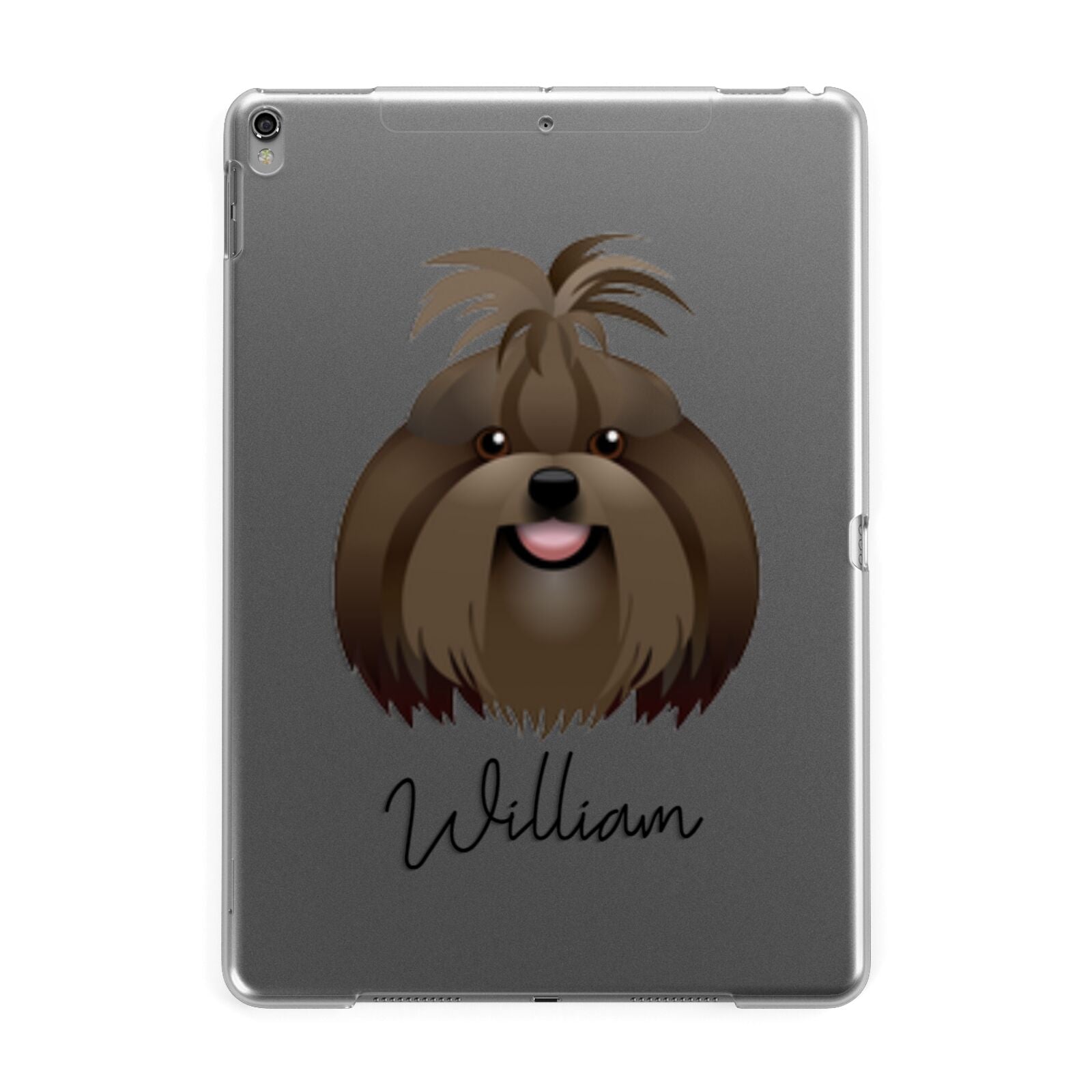 Shih Tzu Personalised Apple iPad Grey Case