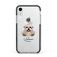 Shih Tzu Personalised Apple iPhone XR Impact Case Black Edge on Silver Phone