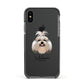 Shih Tzu Personalised Apple iPhone Xs Impact Case Black Edge on Black Phone