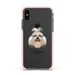 Shih Tzu Personalised Apple iPhone Xs Impact Case Pink Edge on Black Phone