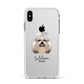 Shih Tzu Personalised Apple iPhone Xs Max Impact Case White Edge on Silver Phone