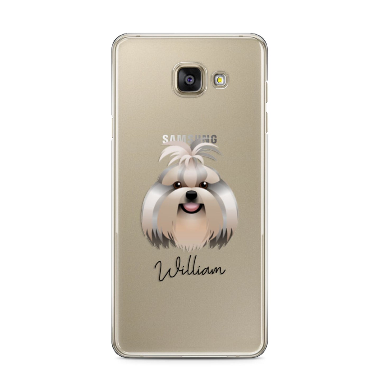 Shih Tzu Personalised Samsung Galaxy A3 2016 Case on gold phone