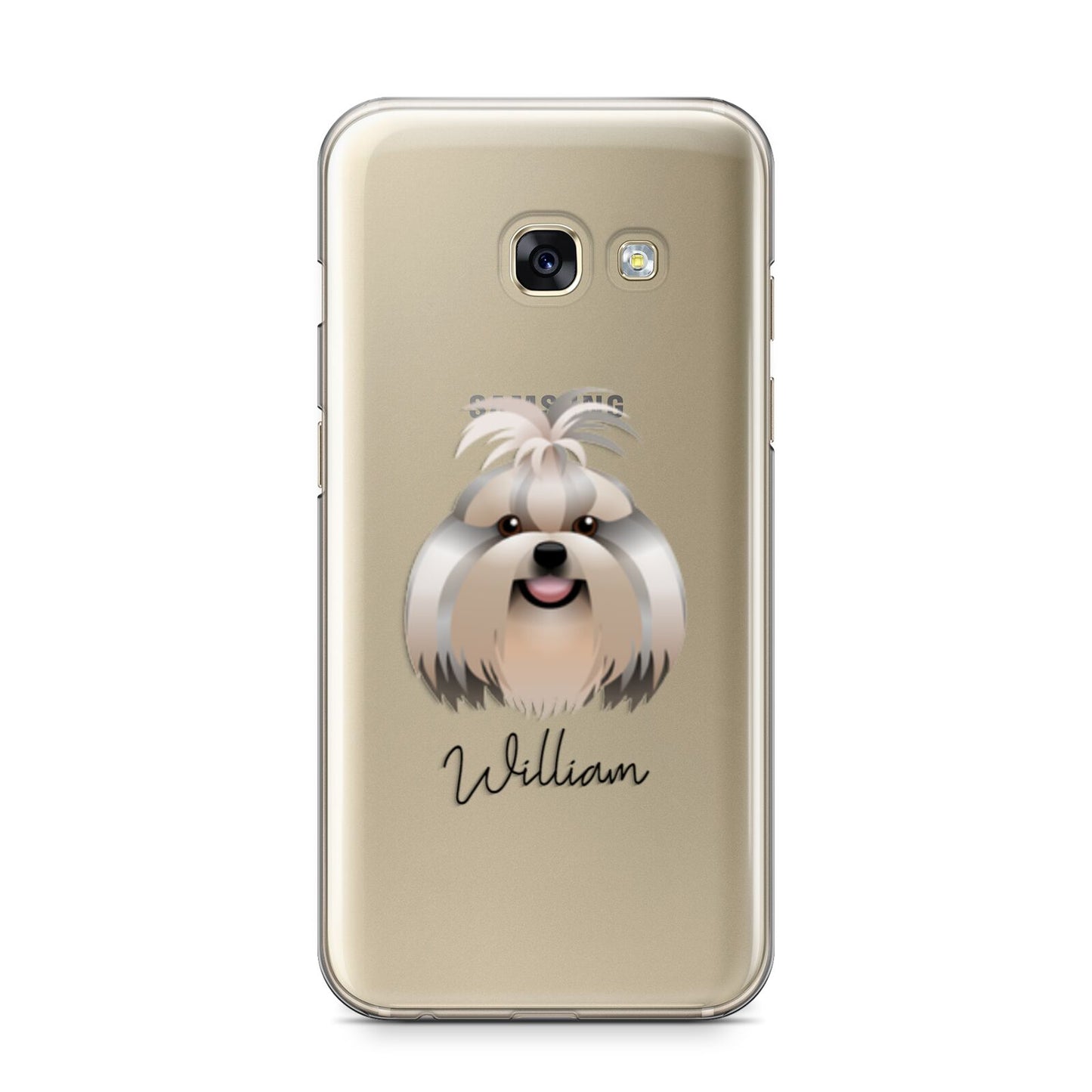 Shih Tzu Personalised Samsung Galaxy A3 2017 Case on gold phone