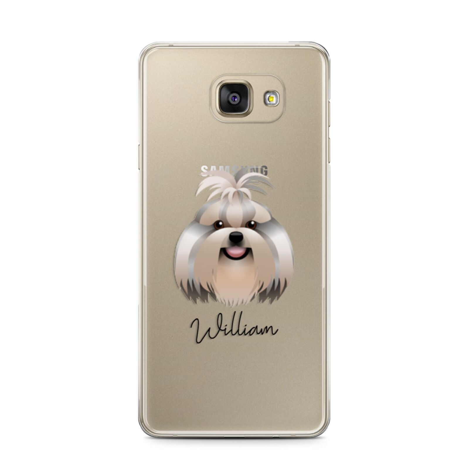 Shih Tzu Personalised Samsung Galaxy A7 2016 Case on gold phone