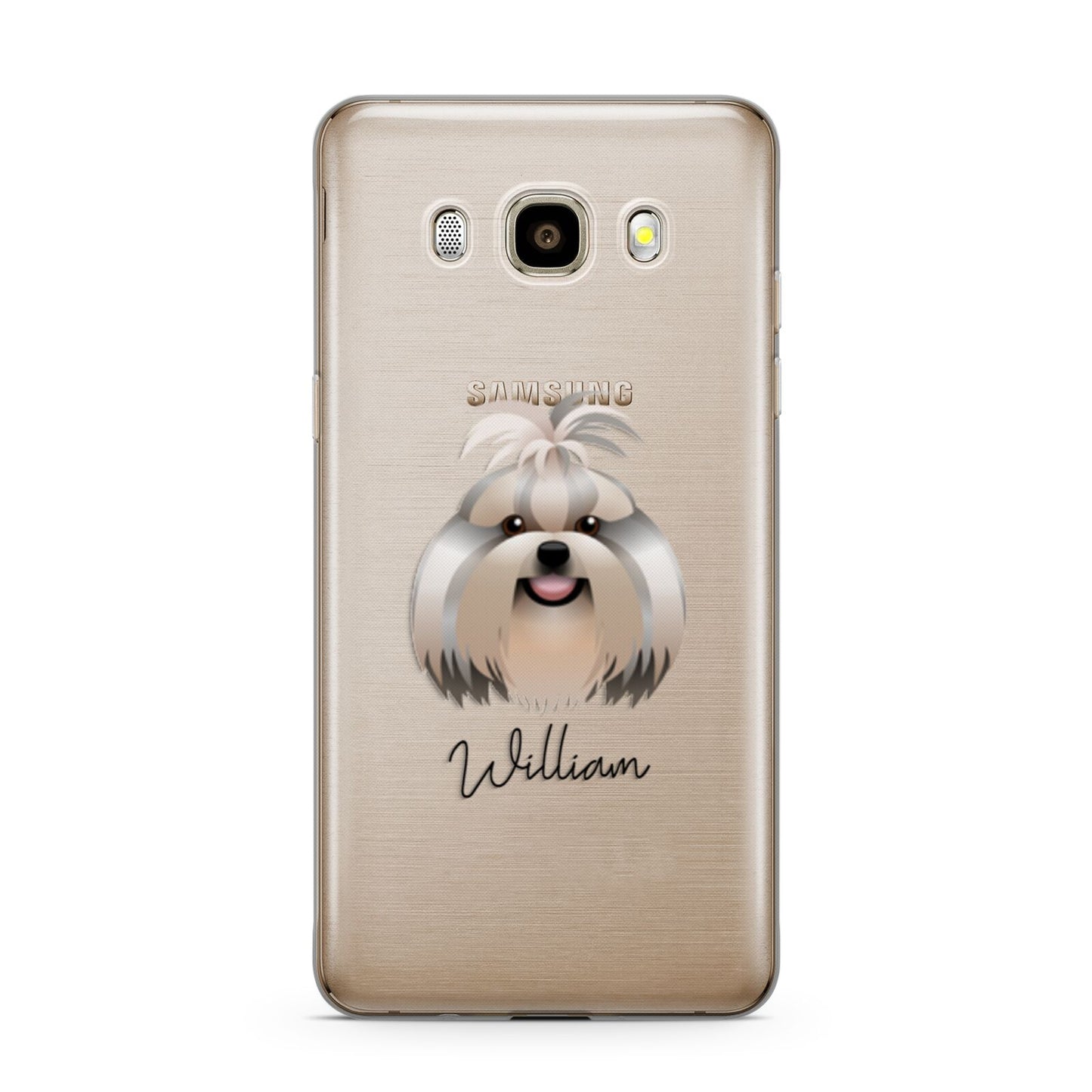 Shih Tzu Personalised Samsung Galaxy J7 2016 Case on gold phone