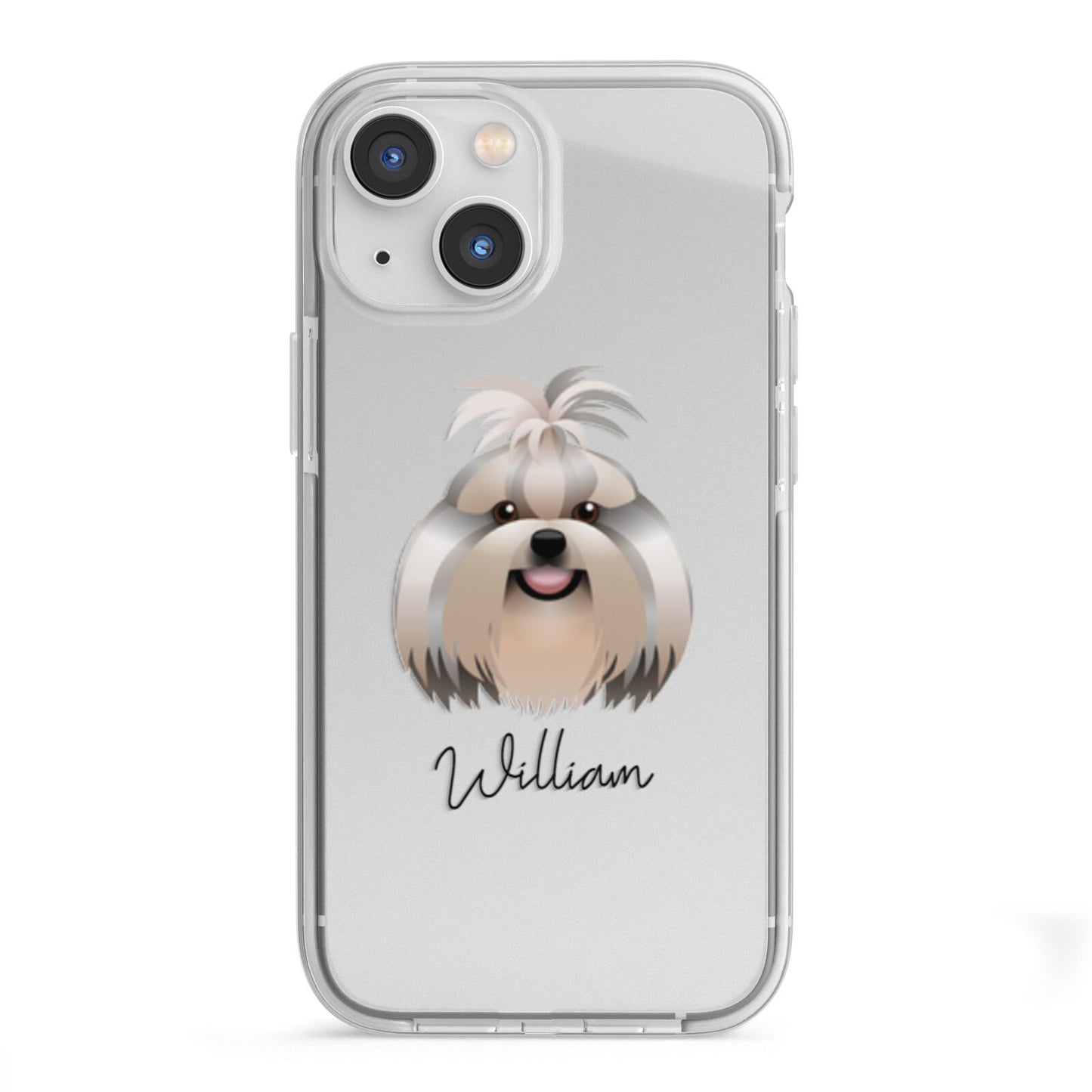 Shih Tzu Personalised iPhone 13 Mini TPU Impact Case with White Edges