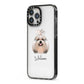 Shih Tzu Personalised iPhone 13 Pro Max Black Impact Case Side Angle on Silver phone