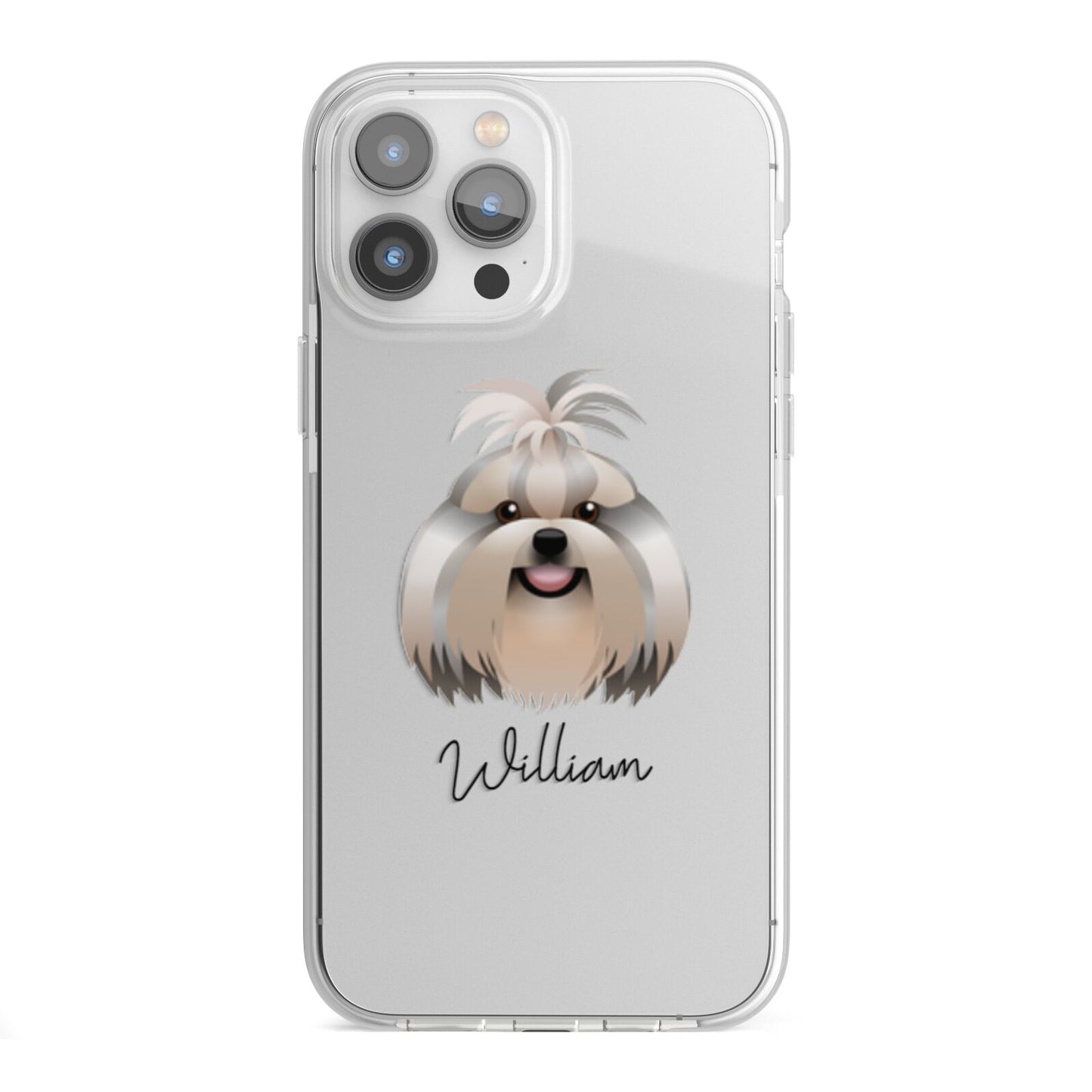 Shih Tzu Personalised iPhone 13 Pro Max TPU Impact Case with White Edges