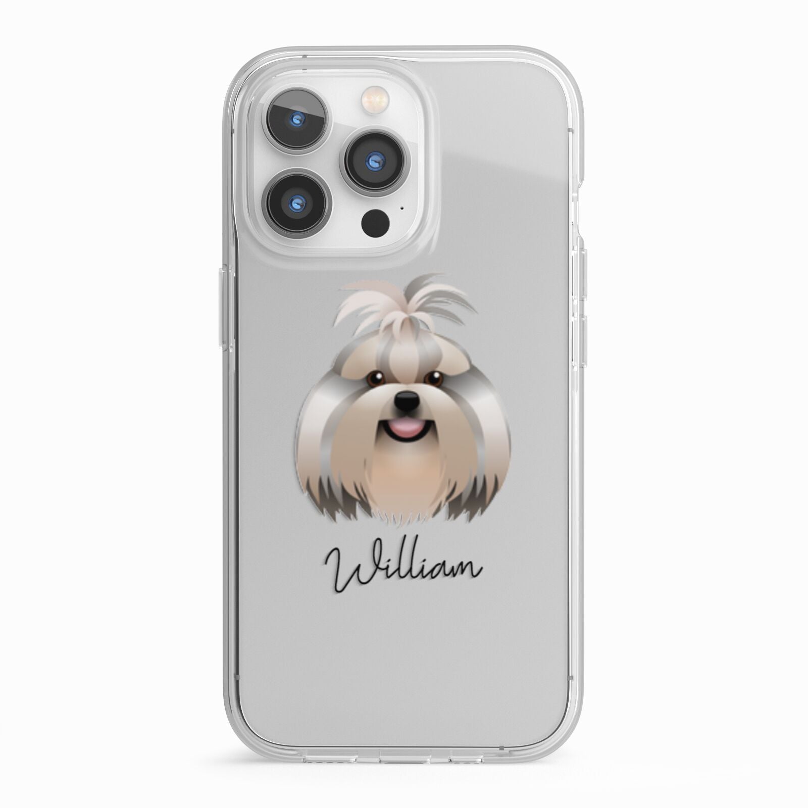 Shih Tzu Personalised iPhone 13 Pro TPU Impact Case with White Edges