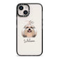 Shih Tzu Personalised iPhone 14 Black Impact Case on Silver phone