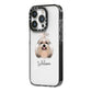 Shih Tzu Personalised iPhone 14 Pro Black Impact Case Side Angle on Silver phone