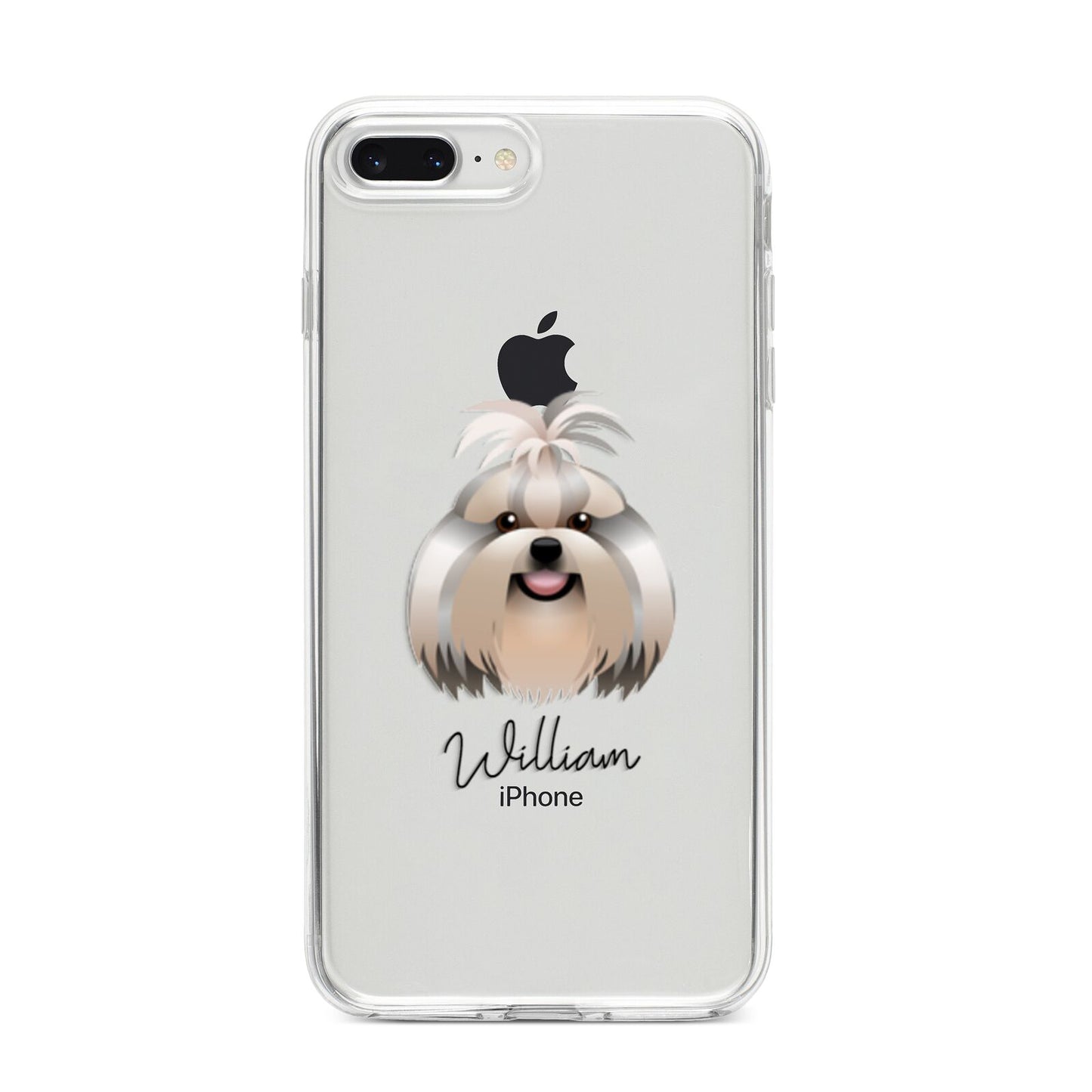 Shih Tzu Personalised iPhone 8 Plus Bumper Case on Silver iPhone