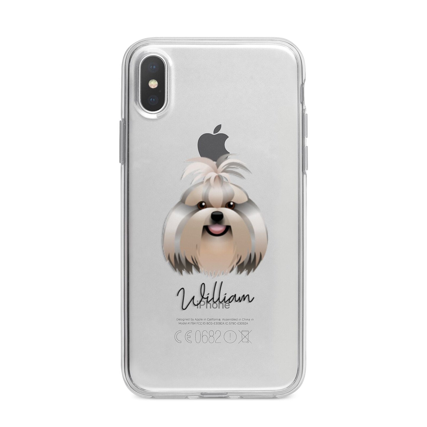 Shih Tzu Personalised iPhone X Bumper Case on Silver iPhone Alternative Image 1