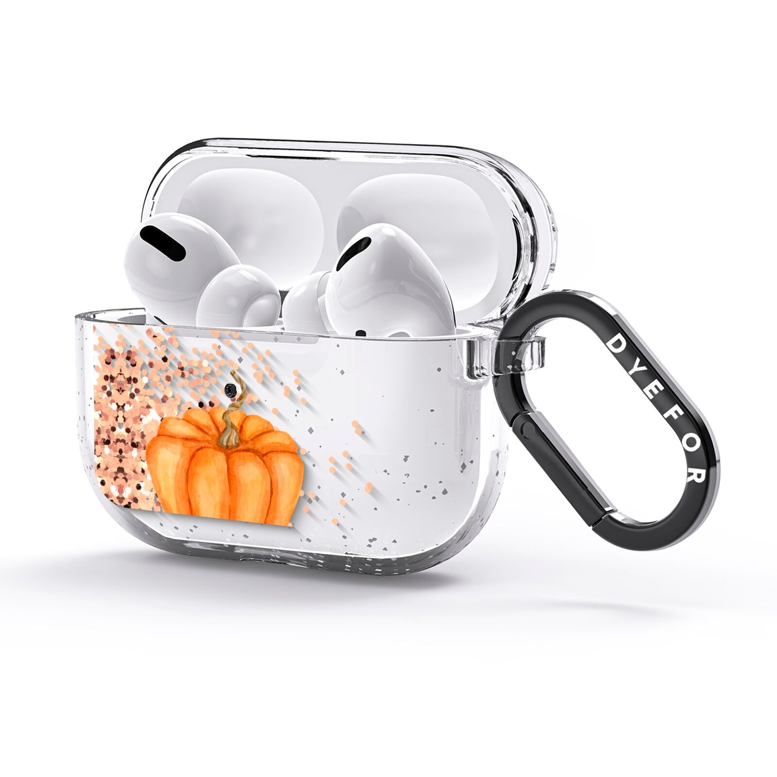 Shimmery Pumpkins AirPods Glitter Case 3rd Gen Side Image