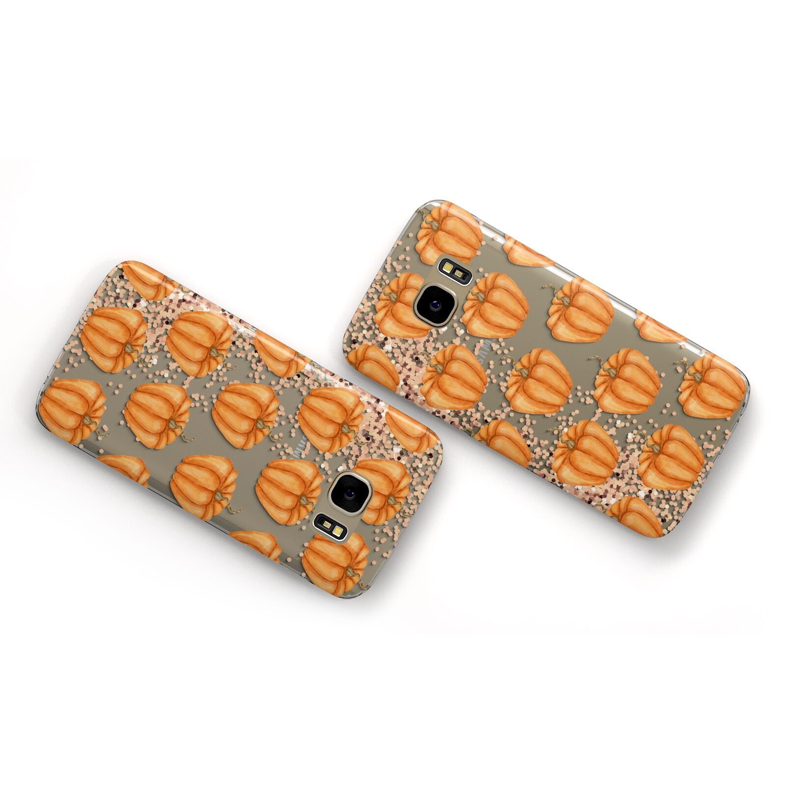 Shimmery Pumpkins Samsung Galaxy Case Flat Overview