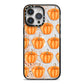Shimmery Pumpkins iPhone 14 Pro Max Black Impact Case on Silver phone